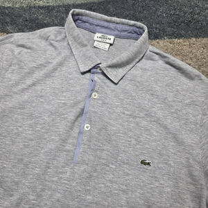 Lacoste Slim Fit Polo Shirt Men’s Gray Pocket Croc Logo Size 6